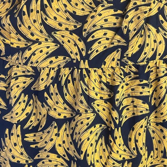 FARM Rio One Shoulder Banana Print Tiered Midi Dress – Size Large- Dyed by sun - Picture 7 of 8